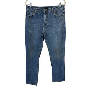 City Streets Slim Stretch Denim Jean Size 34 Blue Medium Wash Cotton Blend Retro